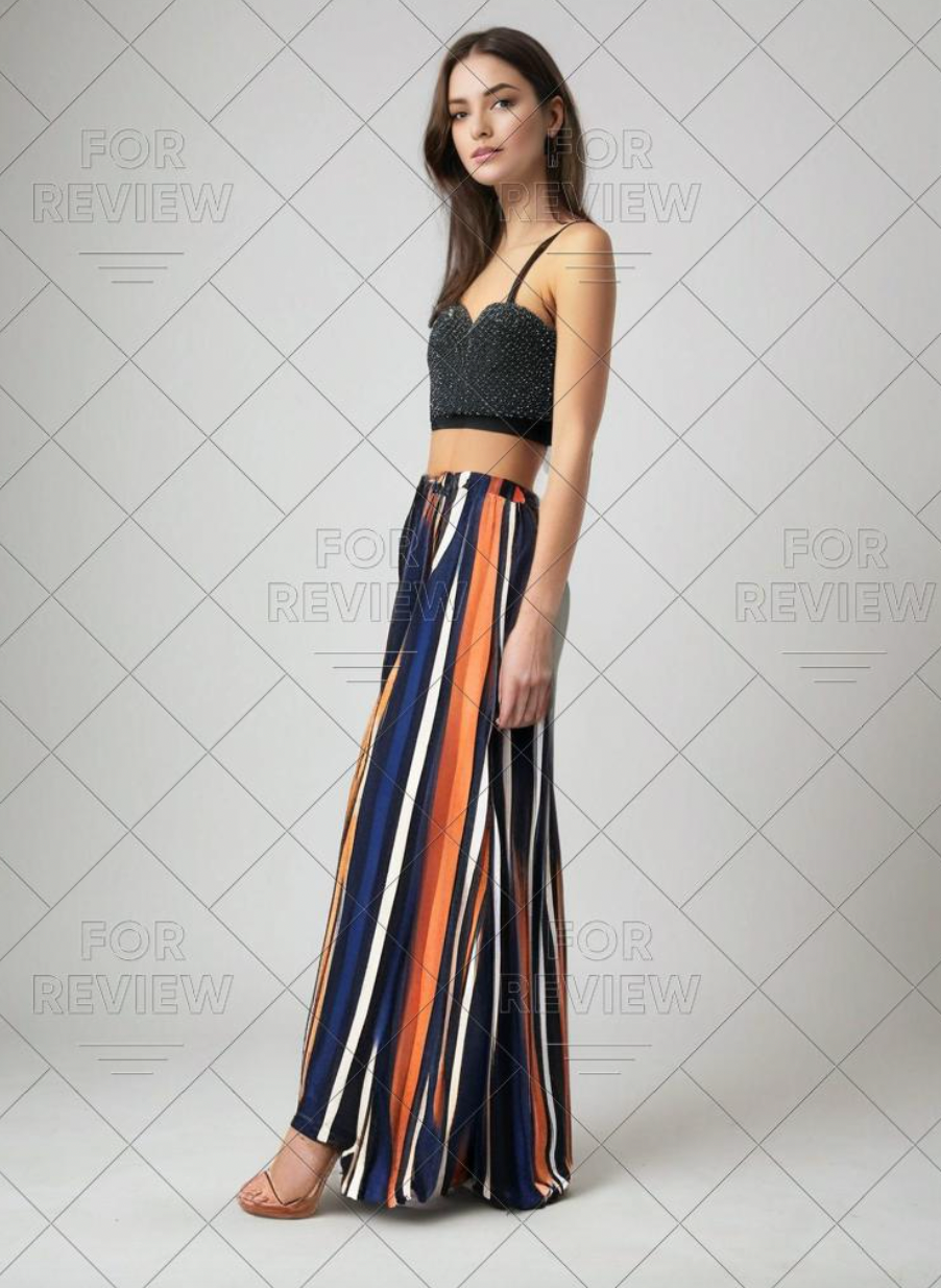 Ila wide leg stripe pant main image 1
