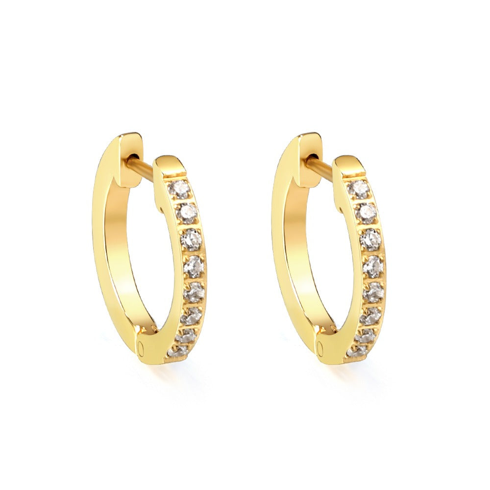 18K Gold PVD Julie Jewel Sleeper Hoops Earrings