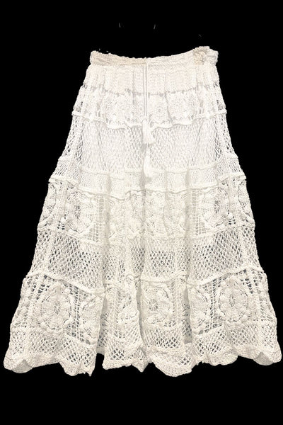 Bobbi White Midi Crochet Skirt