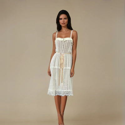 white Tati crochet dress