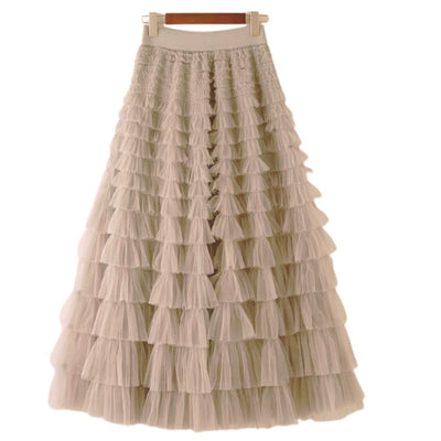 sabrina tulle skirt cream beige