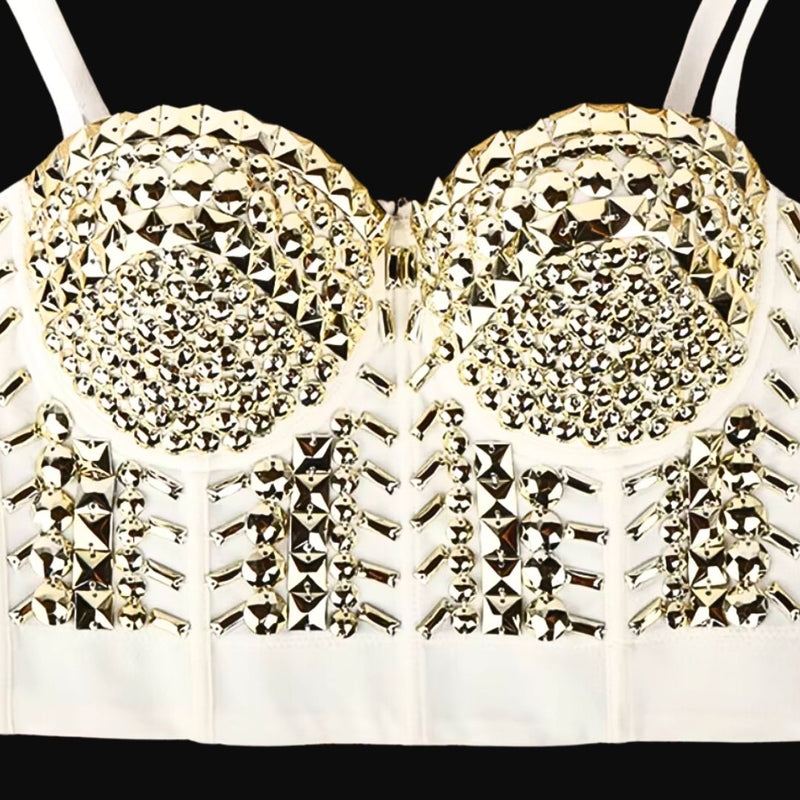 white gold bustier