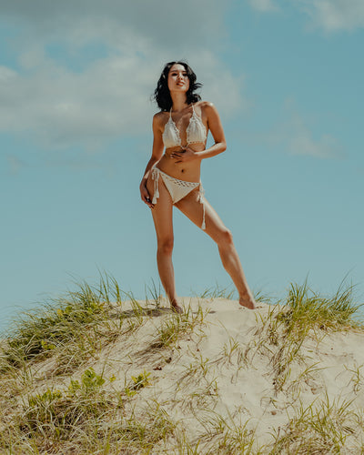 white crochet bikini