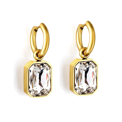 Gold gem earrings