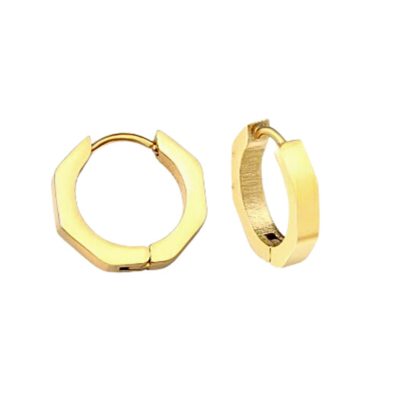 18K Gold PVD Heptagon Hoop Earrings