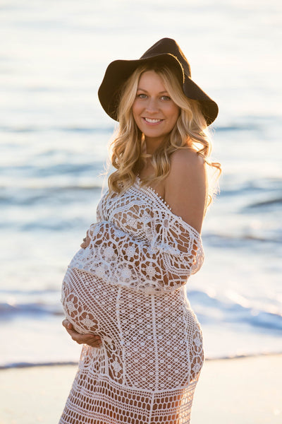 maternity backless crochet dress