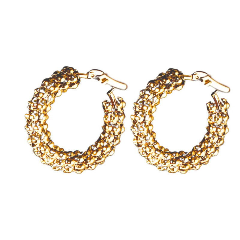 Gold thick hoop earrings