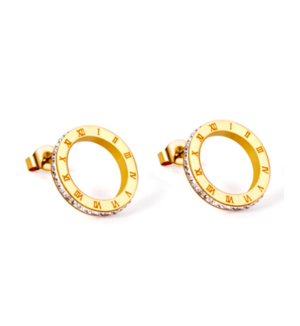 Roman Circles 18K Gold PVD Earrings