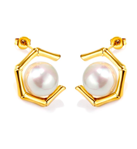 Cradle Pearl 18K Gold PVD Earrings