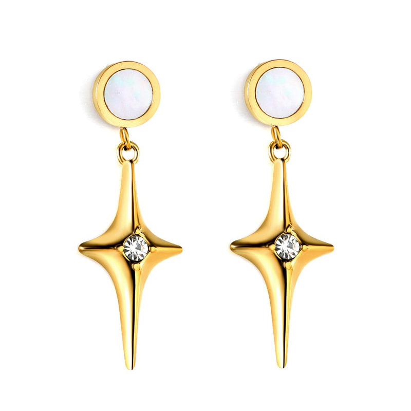 Star 18k gold pvd earrings 