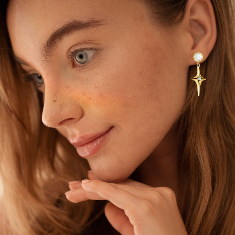 Star 18k gold pvd earrings 