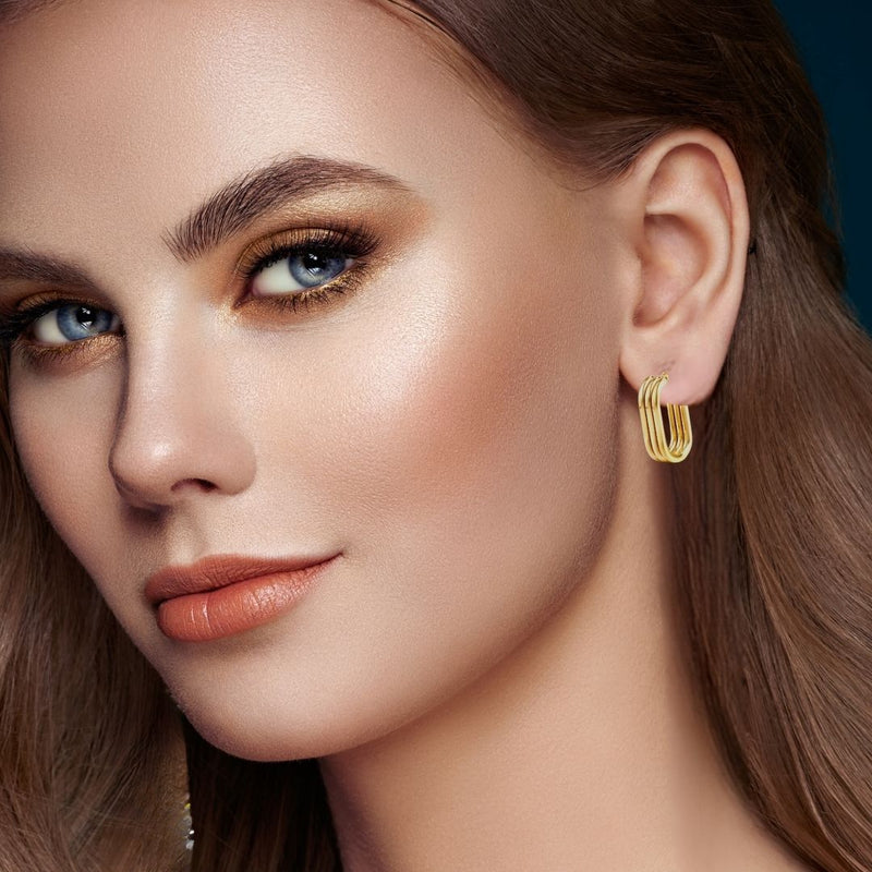 classy 18k gold pvd Gold Hoop Earrings