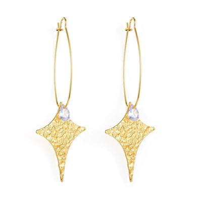 star 18k gold pvd Gold Hoop Earrings