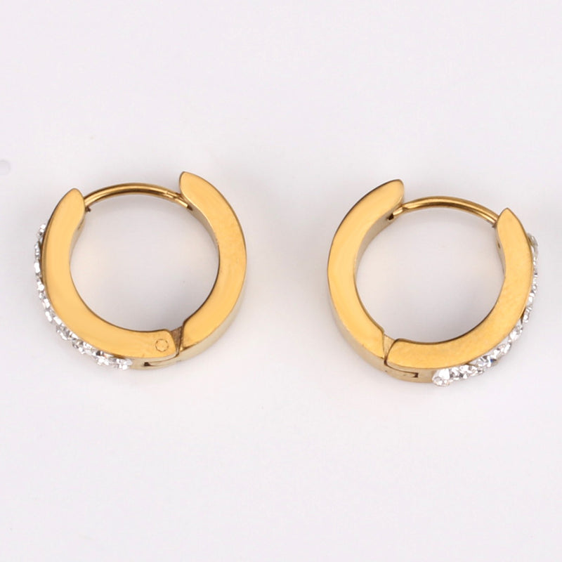 Gold hoop sleeper earrings