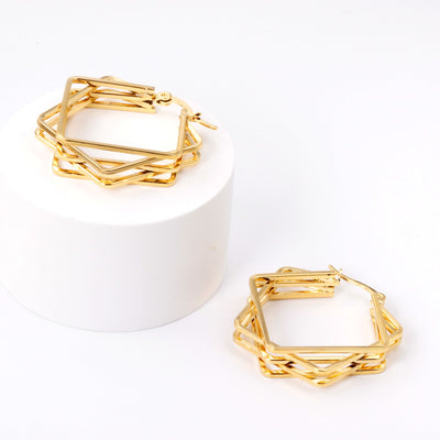 diamond Gold hoop earrings