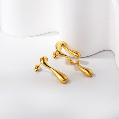 Gold drip earrings