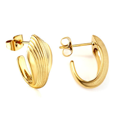 Gold stud earrings