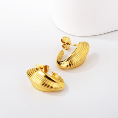 Gold stud earrings