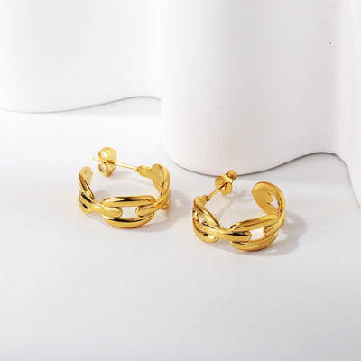 link 18k gold pvd Gold Hoop Earrings