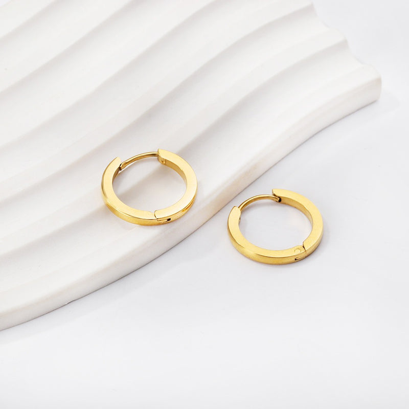 Gold sleeper hoop earrings  