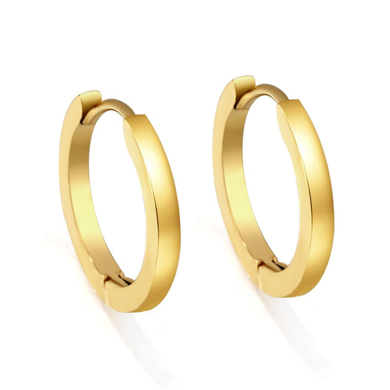 Gold sleeper hoop earrings  