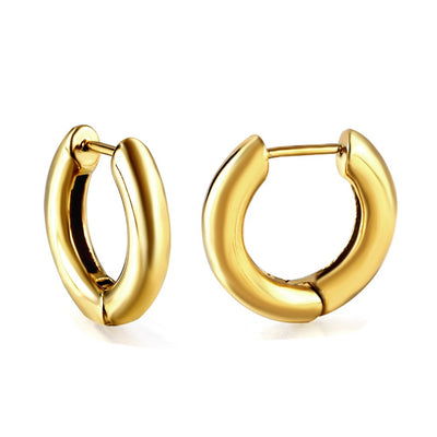 Round gold sleeper hoops