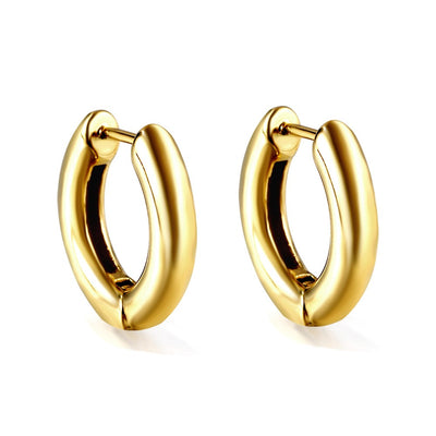 Round gold sleeper hoops