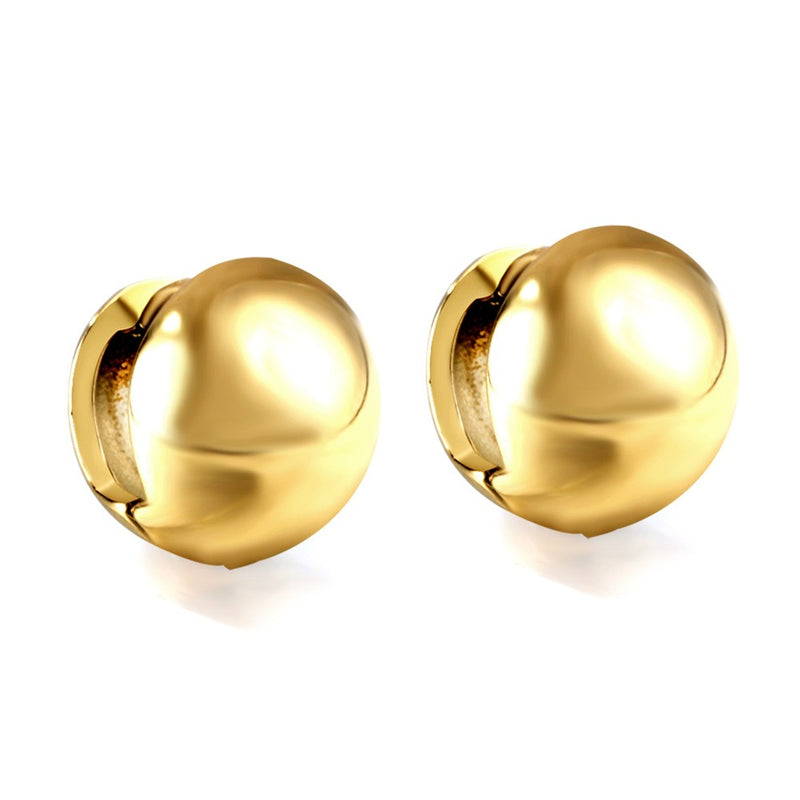 18K Gold PVD Button Earrings