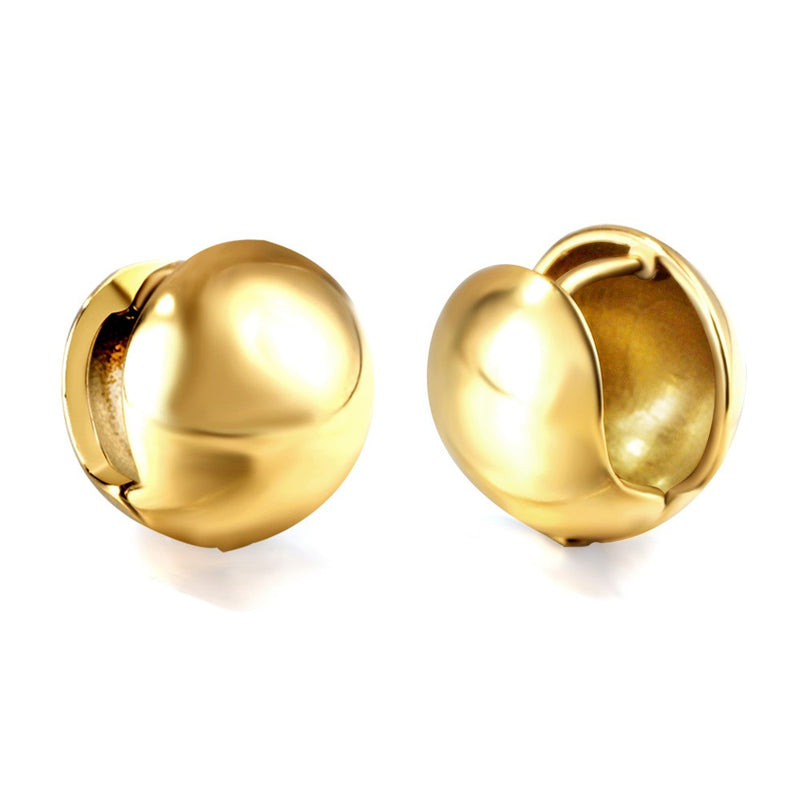 18K Gold PVD Button Earrings