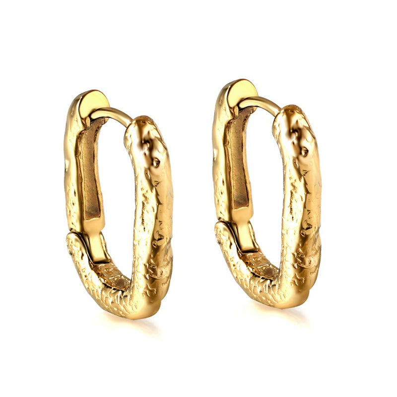 Gold hoop earrings santorini