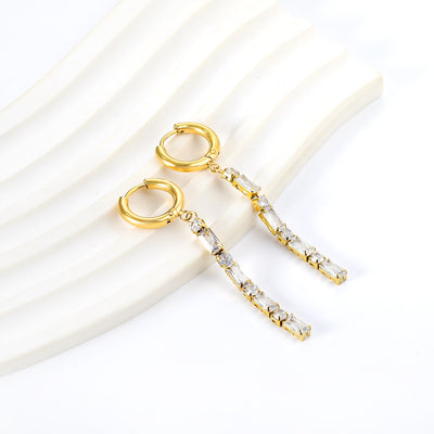 Gold crystal earrings