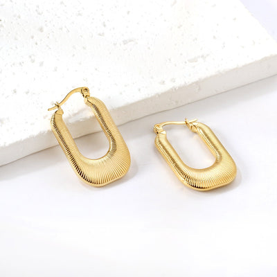 Gold Oblong hoop earrings