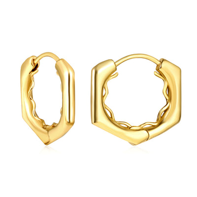 Squiggle Gold hoop earrings  