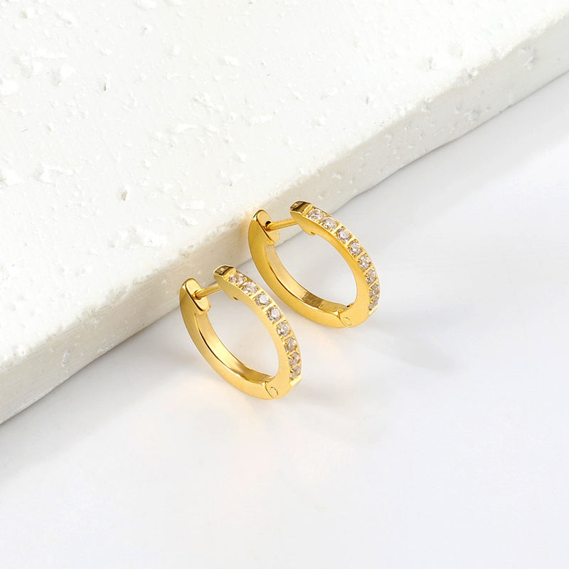 Gold hoop sleeper earrings