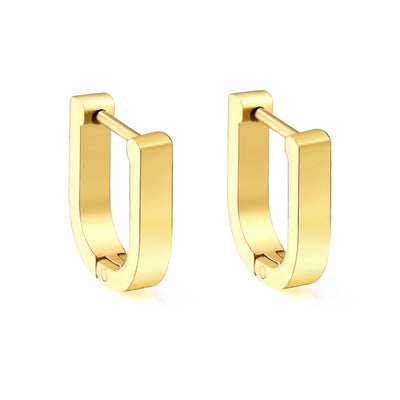 18k gold pvd U Sleeper Hoop Earrings