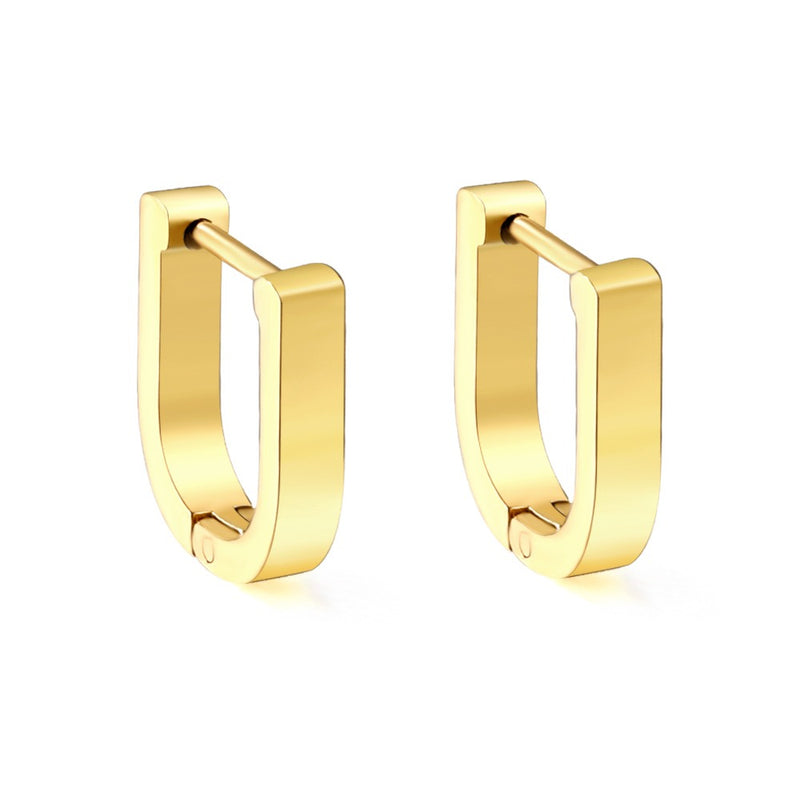 18k gold pvd U Sleeper Hoop Earrings