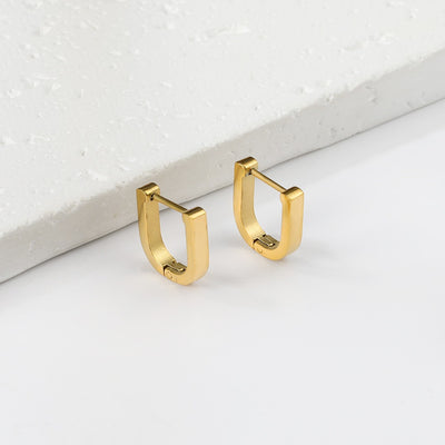 horse shoe gold sleeper earrings