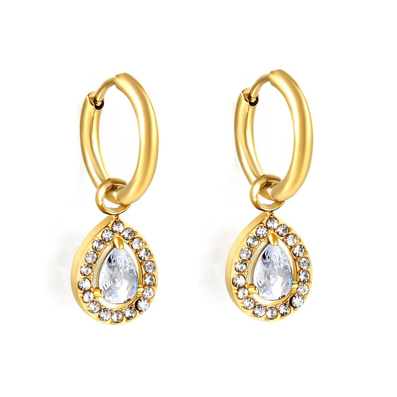 teardrop 18k gold pvd Gold Hoop Earrings