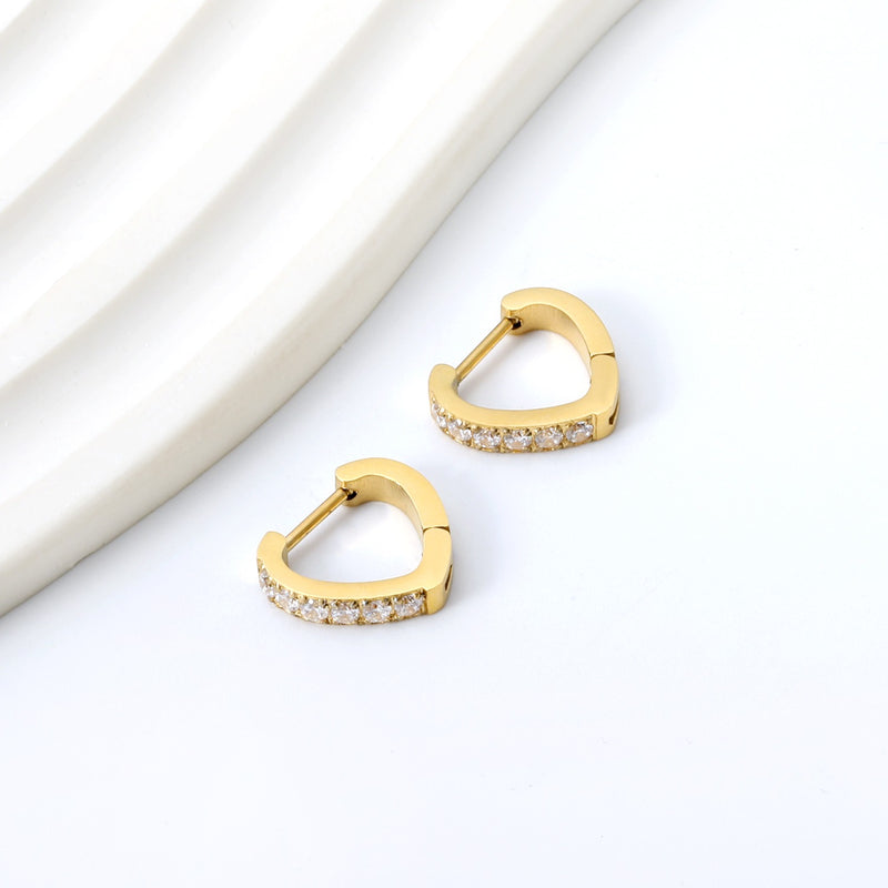 Heart gold earrings