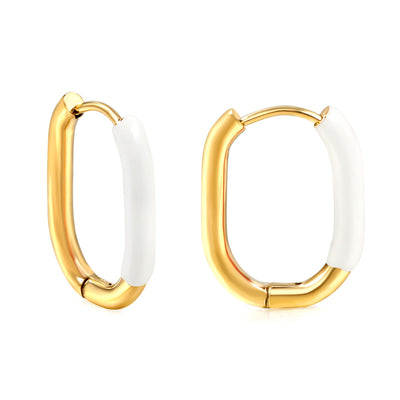 White Gold 18k pvd Hoop Earrings