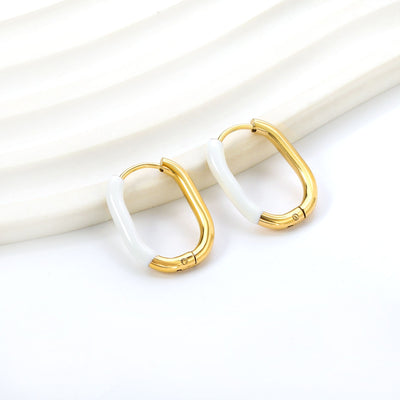 White Gold 18k pvd Hoop Earrings