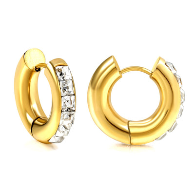 Gold hoop sleeper earrings