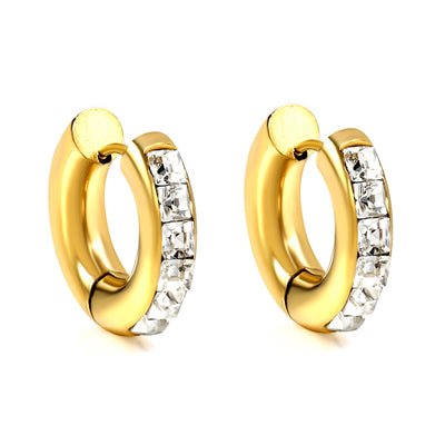 Gold hoop sleeper earrings