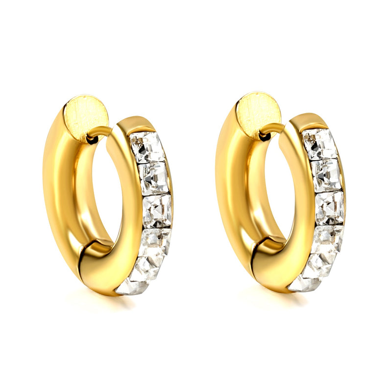 Gold hoop sleeper earrings