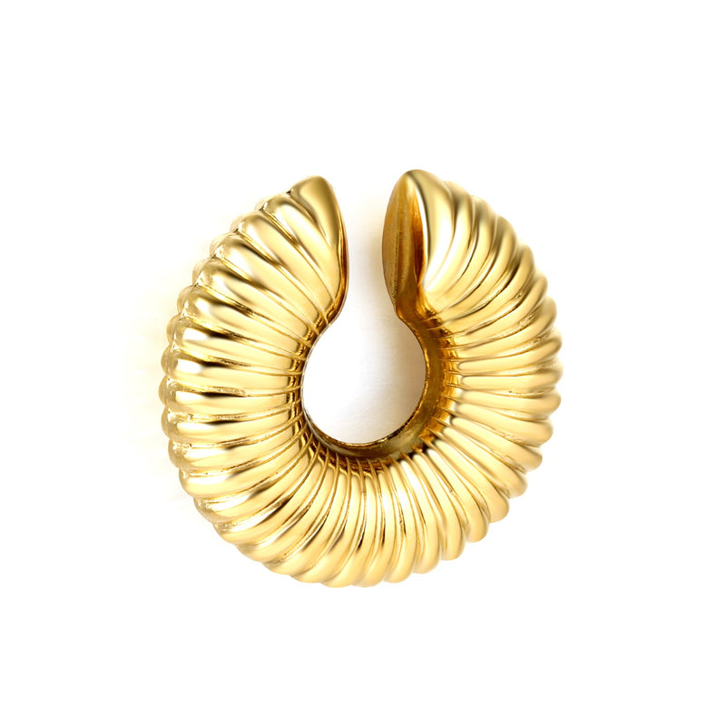 Gold oversize exaggerated earring clip