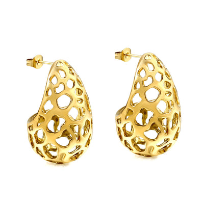 Lace gold Italian horn earrings