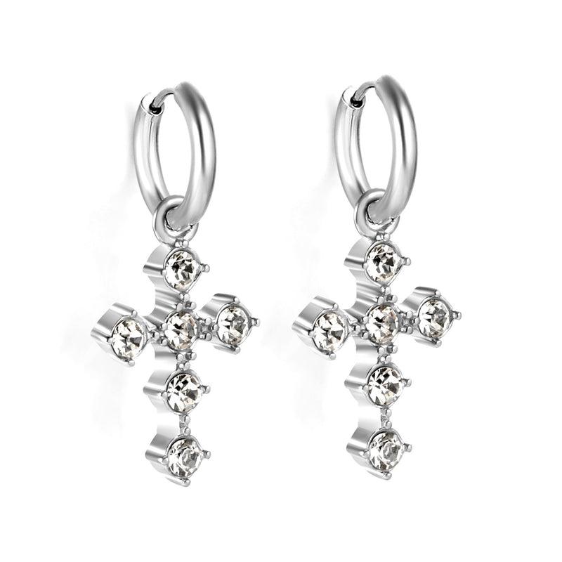 Silver cross earrings 