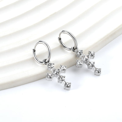 Silver cross earrings 