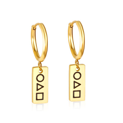 Squid games Gold hoop earrings  