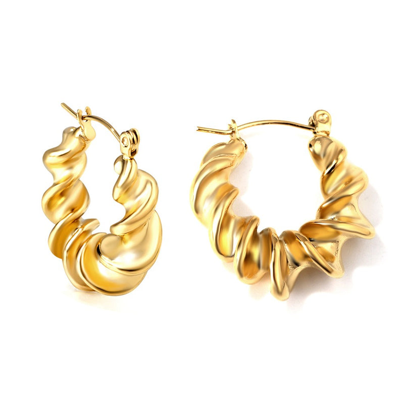 18K Gold PVD Billie Twist Hoop Earrings